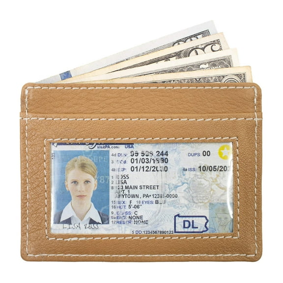 RFID Blocking Genuine Leather Slim Wallet 2 Credit Card Case Minimalist Front Pocket ID Holder