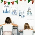 thumbnail image 4 of Hello Winter Wall Art, Christmas Wall Decor, Blue Christmas Snowflake Wall Art Prints, Winter Snowman Poster Wall Decor for Living Room Bedroom, Let It Snow Decor, 8x10 Inches Set of 4 Unframed, 4 of 6