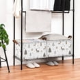 thumbnail image 3 of Yayeee Foldable Storage Basket for Shelves with Handles Set of 2 Waterproof Cloth Bins, Christmas Forest, 3 of 7