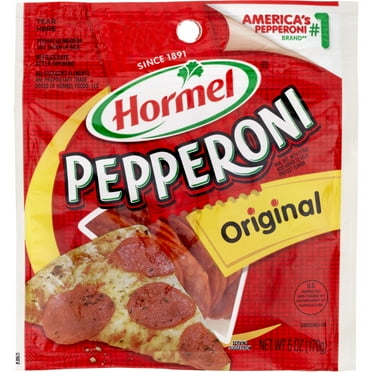 HORMEL Pepperoni, Pizza Topping, Gluten Free, Original, Refrigerated, 6 oz Plastic Resealable Package