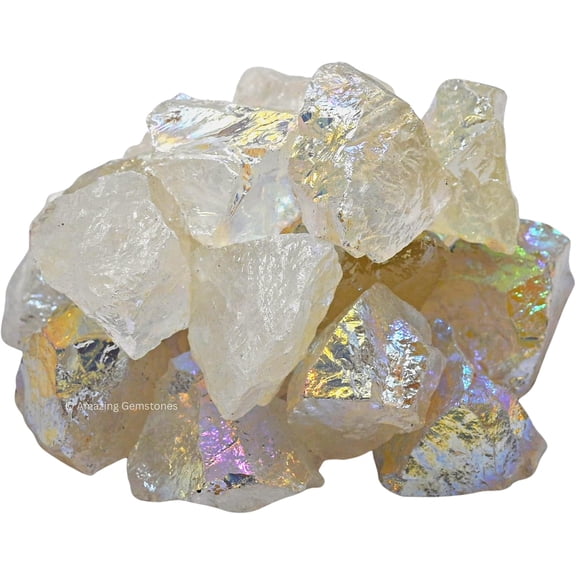 Angel Aura Quartz Raw Crystals and Healing Stones (1 lb)