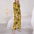 thumbnail image 3 of Pofeuu Autumn Sunflower Print Womens Pajamas Set Long Sleeve Sleepwear Button Down Nightwear Soft Pj Lounge Sets Button Down Pajamas Women-Medium, 3 of 7