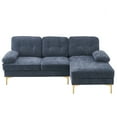 thumbnail image 5 of Sectional Sofa Couch,L-Shape Sofa Couch with Chaise,Simple Stylish 3-Seat Sofa for Living Room,Apartment,Office,Gray - Blue, 5 of 7