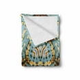 thumbnail image 2 of Ethnic Soft Flannel Fleece Throw Blanket, Classic Tie Dye Effect Batik Motif with Bizarre and Oriental Aesthetic Print, Cozy Plush for Indoor and Outdoor Use, 70" x 90", Brown Blue, by Ambesonne, 2 of 6