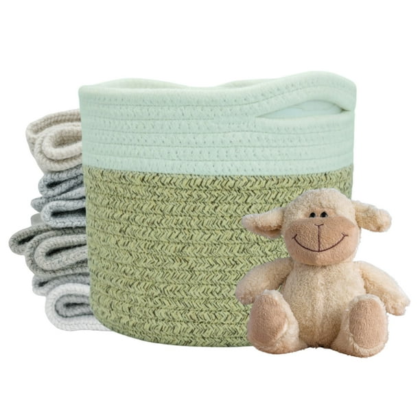 Planterist Cesta Organizadora Chica Tejida – Algodón Lavable, Plegable y Portable – Multiusos 19.5x17.5 cm para Almacenaje, Decoración y Ropa Sucia (Tulum)