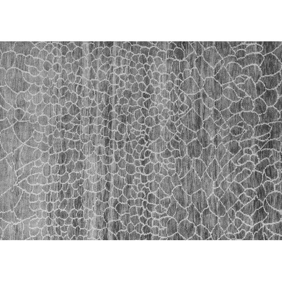 Ahgly Company Indoor Rectangle Abstract Gray Modern Area Rugs, 2' x 4'