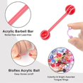 thumbnail image 2 of 110Pcs Tongue Rings Wholesale 14g Tongue Ring Barbells Assorted Colors for Women Man, 2 of 5