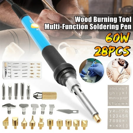 220V/110V 60W Wood Burning Pen Soldering Tips Set Pyrography Leather Craft Hobby Art