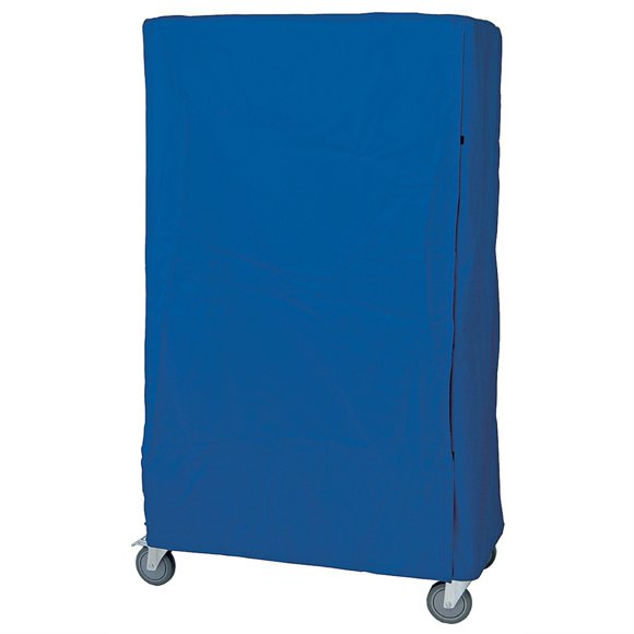 Quantum Storage Systems Housse de Chariot en Fil Métallique, 24"D x 48"W x 74"H, 400 Deniers nylon Bleu avec Rabat à Fermeture Éclair (Non Rechargeable)