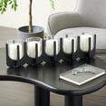 thumbnail image 2 of DecMode 5 Candle Black Wooden Hurricane 5 Slot Candle Holder, 2 of 9