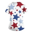 thumbnail image 4 of Usa 250th Anniversary Scrub Shirt Women Usa Flag Print 1776-2026 Patriotic Star Short Sleeve T Shirts V Neck Regular Fit Summer Nursing Uniforms with Pockets, #01 Dark Blue, M, 4 of 4