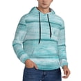 thumbnail image 2 of Naloa Teal Turquoise Wood Men's Casual Hooded Collar Drawstring Hoodies Pullover Sweatshirts Casual Long Sleeve Shirts-Small, 2 of 7