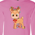 thumbnail image 4 of Inktastic Cute Christmas Reindeer with Christmas Lights Long Sleeve T-Shirt, 4 of 5