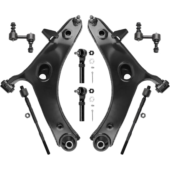 Detroit Axle - 8pc Front End Kit for 2013 2014 2015 Subaru Crosstrek, 2016 2017 XV Crosstrek, 2 Lower Control Arms with Ball Joint 4 Outer Inner Tie Rods 2 Sway Bar Links Replacement
