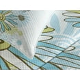 thumbnail image 4 of Ambesonne Summer Quilted Bedspread Set 3 Pcs, Chamomiles Wild Flower, Queen Size, Pale Green Dark Green, 4 of 5
