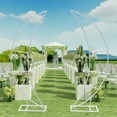 thumbnail image 5 of 79" Moon Arch Wedding Backdrop Stand White Iron Venue Decor Flower Crescent Arch, 5 of 17