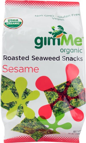 gimMe Gluten Free Organic Roasted Seaweed Snacks Sesame, 0.35 OZ by Gimme