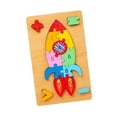 thumbnail image 3 of Number Puzzle Puzzles Color Shape Sorting Toy Developmental Puzzle Wooden Animal Rocket, 3 of 9