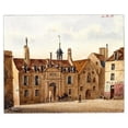 thumbnail image 2 of Auguste-Sébastien Bénard 14x12 Black Ornate Wood Framed Double Matted Museum Art Print Titled: The Old Pitie Hospital, Rue Lacepede. (1810-1873), 2 of 5