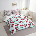 thumbnail image 3 of Manfei Cartoon Cherry 7-Piece Twin Bedding Sets,Kawaii Food Bedding Comforter Set,Cute Fruit Breathable Sheet Sets,Breathable Dreamy Room Decoration,Reversible, 3 of 6