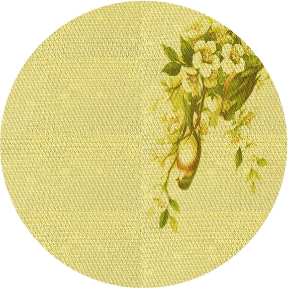 Ahgly Company Indoor Round Patterned Bee Yellow Area Rugs, 7' Round