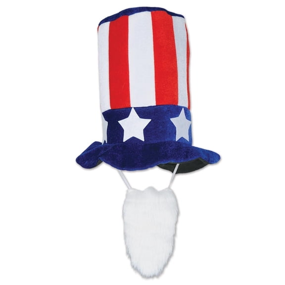 6 Pack Beistle Plush Patriotic Hat with Beard