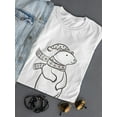 thumbnail image 3 of B&W Polar Bear With Scarf & Hat T-Shirt Women -Image by Shutterstock, Female Large, 3 of 4