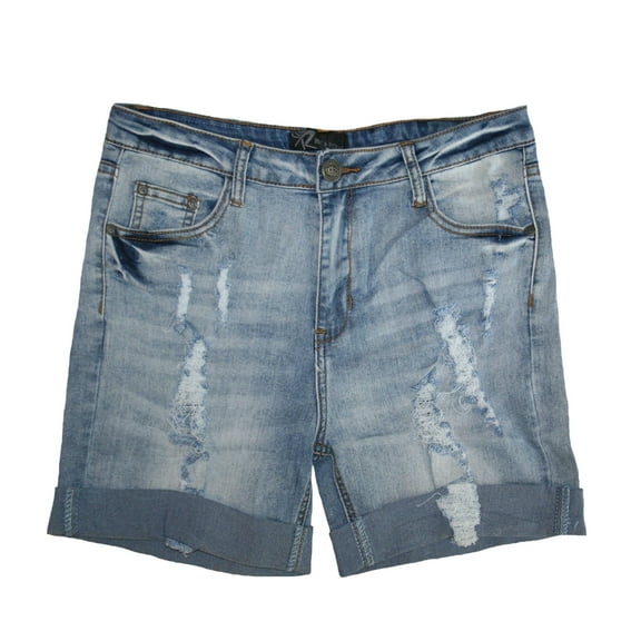 Rock and Royal Women's Distressed Rolled Hem Bermuda Shorts Size Medium