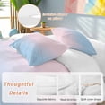 thumbnail image 2 of 3 Piece Pink Blue Ombre Duvet Cover Set California King,Microfiber Comforter/Quilt Cover with Corner Ties and 2 Pillowcases,Pink Gradient Color Modern Abstract Art Soft Bedding with Zipper Closure, 2 of 8