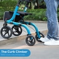 thumbnail image 4 of COSYWILL Rollator Walkers with Seat for Seniors, Foldable 10" Big Wheels All Terrain Rolling Walker,Adjustable Handles, Mobility Walker for Seniors,Blue, 4 of 9