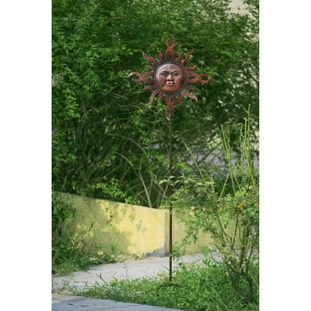 Sunjoy 110309051 Flaming Sun Garden Stake Made of Hand Painted Metal, 59