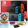 Nintendo Switch with Neon Blue/Red JoyCon Bundle with Neon Pink/Green JoyCon, and Donkey Kong Country: Tropical Freeze