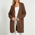 thumbnail image 2 of PNTUTB Fall Winter Women's Longline Knit Cardigan Solid Color Long Sleeve Coat Casual Loose Comfort Stretch Trendy Versatile Coat, 2 of 7