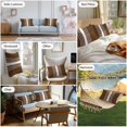 thumbnail image 6 of Abstract White Striped Outdoor Pillow Covers Set of 2 Black Brown Background Modern Waterproof Throw Pillow Case Decorative Square Cushion Cover for Patio Couch Garden Balcony, 20"x12", 6 of 9