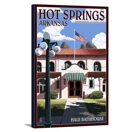Hot Springs National Park, Arkansas - Hale Bathhouse - Lantern Press Artwork (12x18 Gallery Wrapped Stretched Canvas)