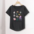 thumbnail image 1 of Tops de manga corta para mujer, camisetas suaves de dibujos animados, novedad, camisetas con cuello redondo, camisetas para escalar, mochilero, caminar, fiesta, calle gris oscuro, 1 of 8