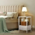 thumbnail image 4 of Nightstand Bottom Wood Drawer with Chargers White, 4 of 5