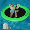 thumbnail image 1 of Round Floating Ring Inflatable Water Hammock Heavy Duty River Floats Lake Raft for Adults Tanning Pool Lounger Float Island Platform Pad Mat for Party, 1 of 5