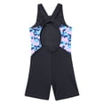 thumbnail image 4 of Sholeno Girls One Piece Swimsuits Sleeveless Racer Back Swimwear Summer Beach Hawaiian Bathing Suits Blue Camouflage&Black 16, 4 of 7