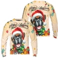 thumbnail image 3 of Merry Christmas Santa Boxer Scarf Twinkling Lights Xmas Holiday All Over Print 3D Sweatshirt Unisex Merch Boxers Dog Lover Gifts Idea - 00022, 3 of 6