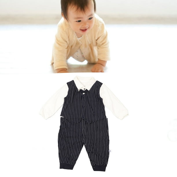 Traje De Caballero Para Nino Conjunto De Ropa Formal Para Bebe Con Patron De Rayas De Algodon Suave Con Lazo Plisado unico Y Delicado Para Cumpleanos ANGGREK Otros Walmart en linea
