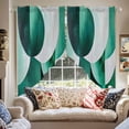 thumbnail image 2 of Abstract Stitching Swag Curtain Valance for Windows, Green White Gradient Curve Window Treatments Short Swag Topper for Kitchen Windows Bathroom Bedroom, 36"x36", 2 of 8