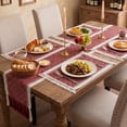 thumbnail image 5 of MeyJey Table Runner and Placemats Set of 4, Washable Fabric Rectangle Dining Table Mats with Tassels for Dining Tables, Kitchen, Red, 5 of 10