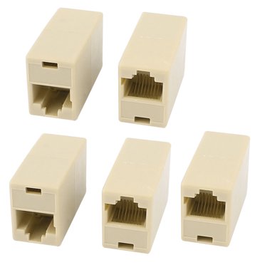  RJ45 Coupler 5-Pack, Inline Cat6 Coupler, Female To Female (F/F) T568 Connector, Unshielded Ethernet Cable Extension