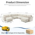 thumbnail image 3 of HOMYEDAMIC Oversized Chenille Sectional Sofa with Ottoman, U Shaped Deep Seat Modular Couch, DIY Combination Modern Sectional for Living Room, 3 of 8