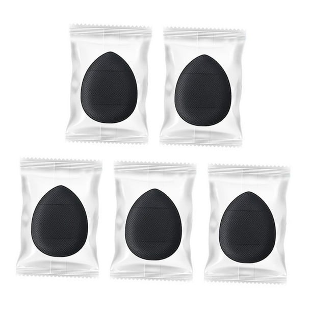 5 esponjas de maquillaje para los dedos, almohadillas de maquillaje multifuncionales, esponja suave para mezclar. Negro