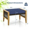 thumbnail image 3 of Spaco Patio Acacia Wood Ottomans with Cushions and Versatile Rattan Woven Footstools-Navy, All Weather Acacia Ottoman, Outdoor Footstool Footrest Furniture, 3 of 6