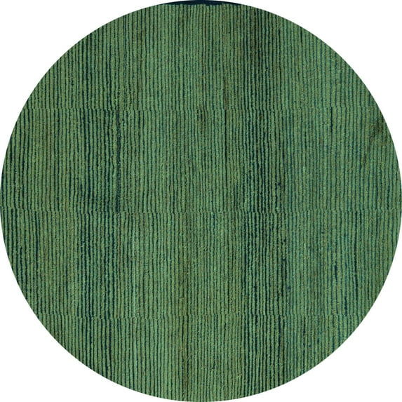 Ahgly Company Indoor Round Abstract Turquoise Blue Modern Area Rugs, 6' Round