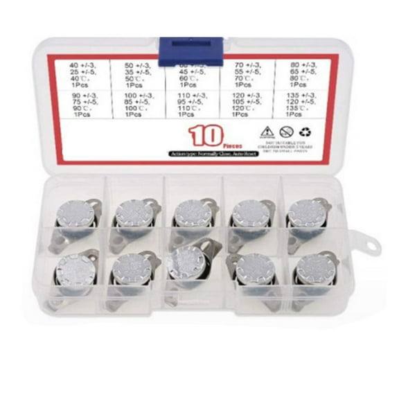 10Pcs For Ksd301 Thermostat Heat Control Switch Normally Closed Combination Kit