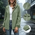 thumbnail image 6 of GERsome Women's Rain Jacket Full Zip Waterproof Lightweight Rain Coat with Packable Pocket for Travel Hiking Green XL, 6 of 8